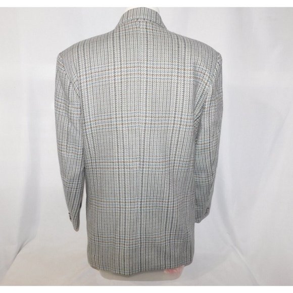 VTG Daniel Hechter Womens 11 Oversized Tweed Wool Blazer Shoulder Pad Brown Gray - Picture 8 of 11